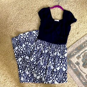 Like new Navy and White Maxi dress